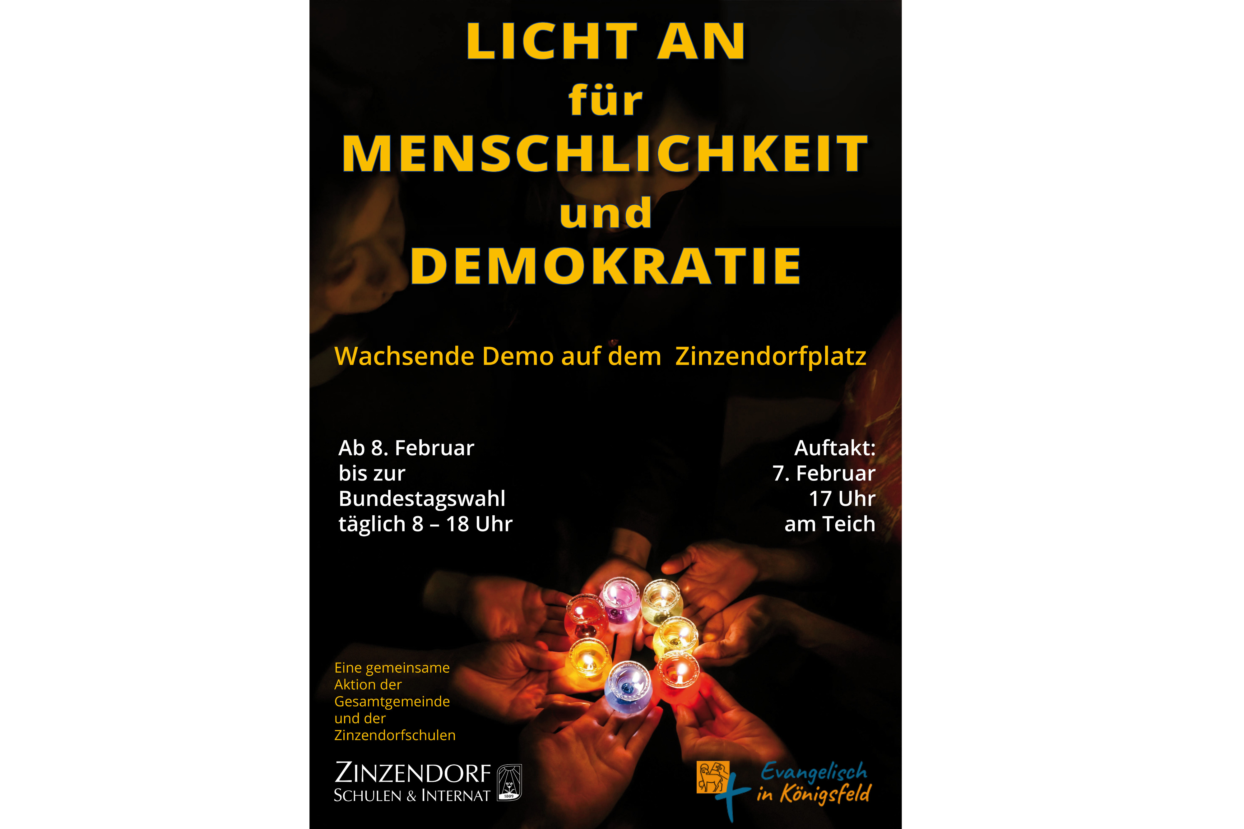 Licht an für Menschlichkeit und Demokratie 